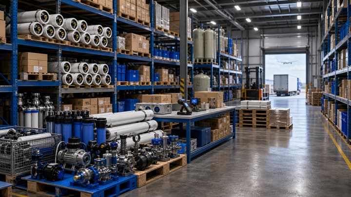 Global Warehouse & Distribution: shortening critical spare lead times on the engineering evaluation network water treatment solution illustration