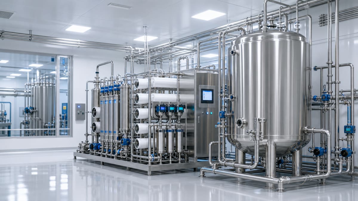 Pharmaceutical grade water: GMP and pharmacopeia alignment water treatment solution illustration
