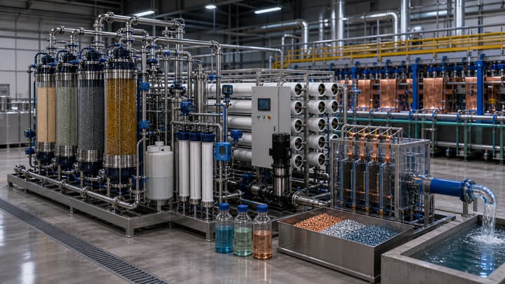 Selective Heavy Metal Harvesting: copper, nickel, zinc recovery from industrial streams water treatment solution illustration