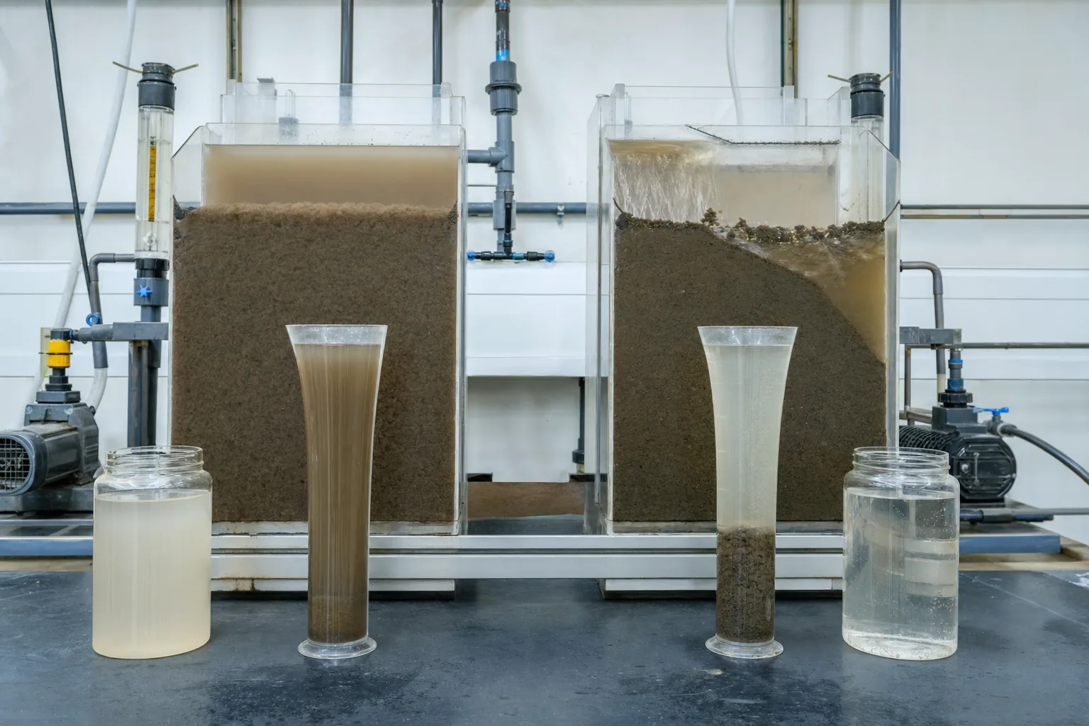 How can sludge bulking be distinguished from clarifier washout?
